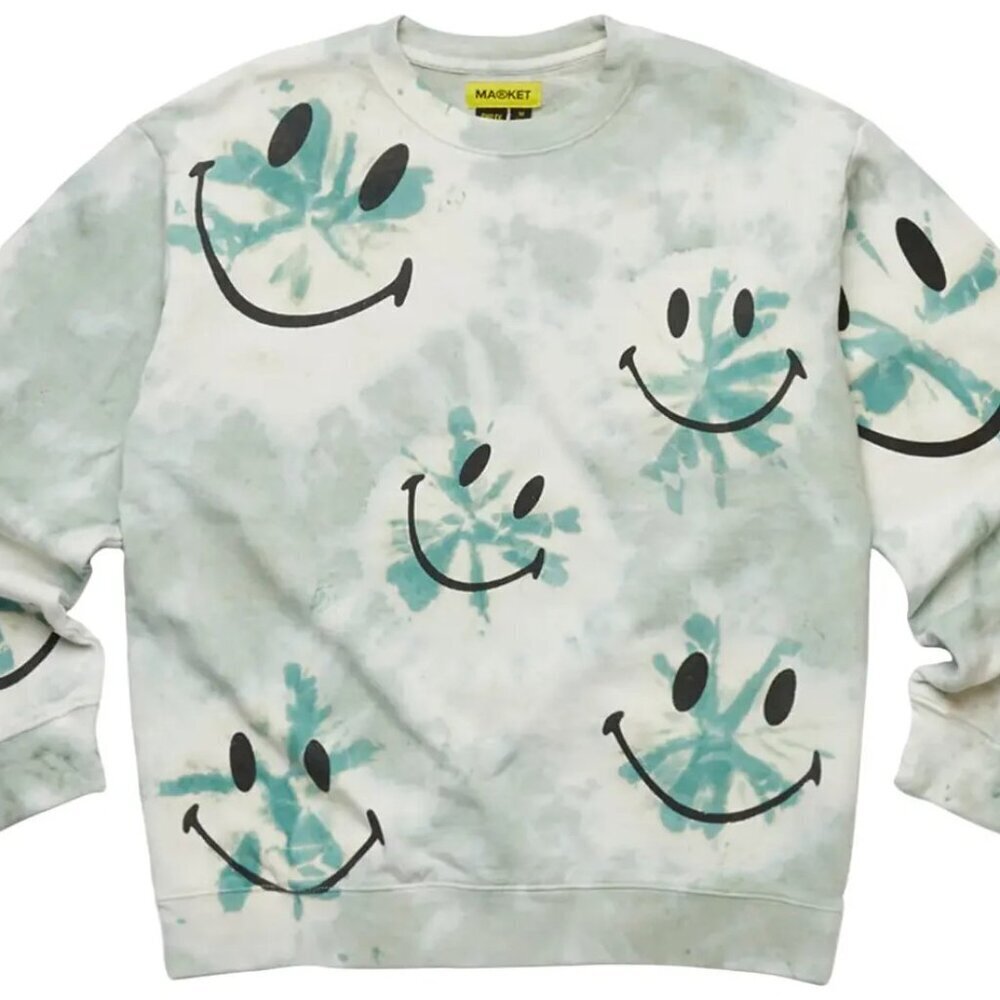 Market Smiley Shibori Dye Crewneck Sweatshirt 'Green'